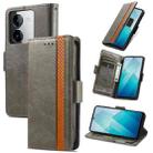 For vivo iQOO Z8X CaseNeo Splicing Dual Magnetic Buckle Leather Phone Case(Gray) - 1