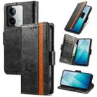 For vivo iQOO Z8 CaseNeo Splicing Dual Magnetic Buckle Leather Phone Case(Black) - 1