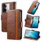 For vivo iQOO Z8 CaseNeo Splicing Dual Magnetic Buckle Leather Phone Case(Brown) - 1