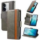 For vivo iQOO Z8 CaseNeo Splicing Dual Magnetic Buckle Leather Phone Case(Gray) - 1