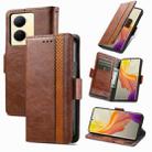 For vivo Y78 CaseNeo Splicing Dual Magnetic Buckle Leather Phone Case(Brown) - 1