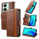 For vivo Y27 CaseNeo Splicing Dual Magnetic Buckle Leather Phone Case(Brown) - 1