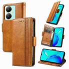For vivo Y27 CaseNeo Splicing Dual Magnetic Buckle Leather Phone Case(Khaki) - 1