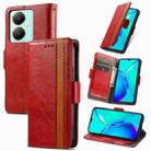 For vivo Y27 CaseNeo Splicing Dual Magnetic Buckle Leather Phone Case(Red) - 1