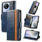 For vivo Y02 4G CaseNeo Splicing Dual Magnetic Buckle Leather Phone Case(Blue) - 1