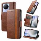 For vivo Y02 4G CaseNeo Splicing Dual Magnetic Buckle Leather Phone Case(Brown) - 1