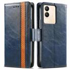 For vivo Y35 5G CaseNeo Splicing Dual Magnetic Buckle Leather Phone Case(Blue) - 2