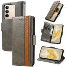 For vivo S16E CaseNeo Splicing Dual Magnetic Buckle Leather Phone Case(Gray) - 1