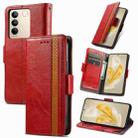 For vivo S16E CaseNeo Splicing Dual Magnetic Buckle Leather Phone Case(Red) - 1