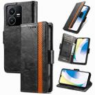 For vivo Y22 CaseNeo Splicing Dual Magnetic Buckle Leather Phone Case(Black) - 1