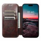 For iPhone 15 Suteni J05 Leather Magnetic MagSafe Phone Case(Brown) - 3