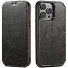 For iPhone 15 Pro Suteni J05 Leather Magnetic MagSafe Phone Case(Black) - 1