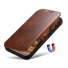 For iPhone 15 Plus Suteni J05 Leather Magnetic MagSafe Phone Case(Khaki) - 2
