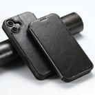 For iPhone 16 Suteni J05 Leather Magnetic MagSafe Phone Case(Black) - 1