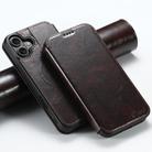 For iPhone 16 Suteni J05 Leather Magnetic MagSafe Phone Case(Brown) - 1