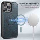 For iPhone 16 Pro Max Suteni J05 Leather Magnetic MagSafe Phone Case(Blue) - 3