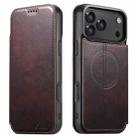 For iPhone 17 Pro Max Suteni J05 Leather Magnetic MagSafe Phone Case(Brown) - 1