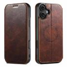 For iPhone 17 Suteni J05 Leather Magnetic MagSafe Phone Case(Khaki) - 1