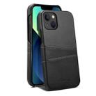For iPhone 15 Plus Suteni Calf Texture Back Cover Phone Case with Card Slots(Black) - 1