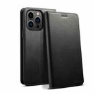 For iPhone 15 Pro Max Suteni Calf Texture Horizontal Flip Leather Phone Case(Black) - 1