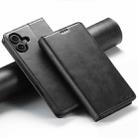 For iPhone 16 Suteni Calf Texture Horizontal Flip Leather Phone Case(Black) - 1