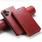 For iPhone 16 Suteni Calf Texture Horizontal Flip Leather Phone Case(Red) - 1