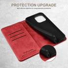 For iPhone 16 Suteni Calf Texture Horizontal Flip Leather Phone Case(Red) - 3