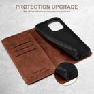 For iPhone 16 Pro Suteni Calf Texture Horizontal Flip Leather Phone Case(Brown) - 3