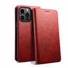 For iPhone 16 Pro Suteni Calf Texture Horizontal Flip Leather Phone Case(Red) - 1