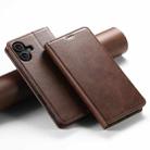 For iPhone 16 Plus Suteni Calf Texture Horizontal Flip Leather Phone Case(Brown) - 1