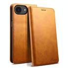 For iPhone 16e Suteni Calf Texture Horizontal Flip Leather Phone Case(Khaki) - 1