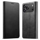For iPhone 17 Pro Max Suteni Calf Texture Horizontal Flip Leather Phone Case(Black) - 1
