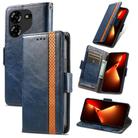 For Tecno Pova 5 4G CaseNeo Splicing Dual Magnetic Buckle Leather Phone Case(Blue) - 1