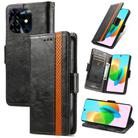 For Tecno Spark 20C / GO 2024 CaseNeo Splicing Dual Magnetic Buckle Leather Phone Case(Black) - 1