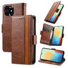For Tecno Pop 8 4G CaseNeo Splicing Dual Magnetic Buckle Leather Phone Case(Brown) - 1