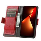 For Tecno Pop 8 4G CaseNeo Splicing Dual Magnetic Buckle Leather Phone Case(Red) - 3