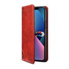 For iPhone 15 Suteni Baroque Calf Texture Buckle Wallet Leather Phone Case(Red) - 2