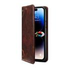 For iPhone 15 Pro Suteni Baroque Calf Texture Buckle Wallet Leather Phone Case(Brown) - 2