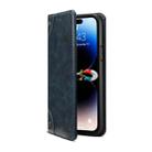 For iPhone 15 Pro Suteni Baroque Calf Texture Buckle Wallet Leather Phone Case(Blue) - 2