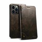 For iPhone 15 Pro Max Suteni Baroque Calf Texture Buckle Wallet Leather Phone Case(Black) - 1