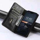 For iPhone 16 Suteni Baroque Calf Texture Buckle Wallet Leather Phone Case(Black) - 3