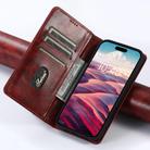 For iPhone 16 Suteni Baroque Calf Texture Buckle Wallet Leather Phone Case(Red) - 3