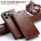 For iPhone 16 Suteni Baroque Calf Texture Buckle Wallet Leather Phone Case(Khaki) - 2