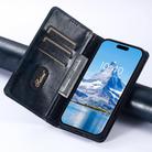 For iPhone 16 Suteni Baroque Calf Texture Buckle Wallet Leather Phone Case(Blue) - 3