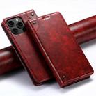 For iPhone 16 Pro Suteni Baroque Calf Texture Buckle Wallet Leather Phone Case(Red) - 1