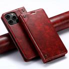 For iPhone 16 Pro Max Suteni Baroque Calf Texture Buckle Wallet Leather Phone Case(Red) - 1