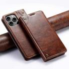 For iPhone 16 Pro Max Suteni Baroque Calf Texture Buckle Wallet Leather Phone Case(Khaki) - 1