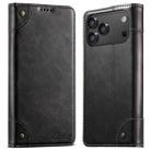 For iPhone 17 Pro Max Suteni Baroque Calf Texture Buckle Wallet Leather Phone Case(Black) - 1