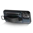 For iPhone 15 Pro Max Suteni H13 Card Wallet Wrist Strap Holder PU Phone Case(Blue) - 2