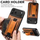 For iPhone 17 Pro Max Suteni H13 Card Wallet Wrist Strap Holder PU Phone Case(Brown) - 3